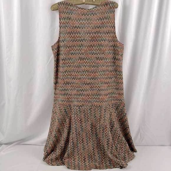 Maeve Anthropologie Westwater zigzag pattern high low tank style dress size L - Picture 7 of 10